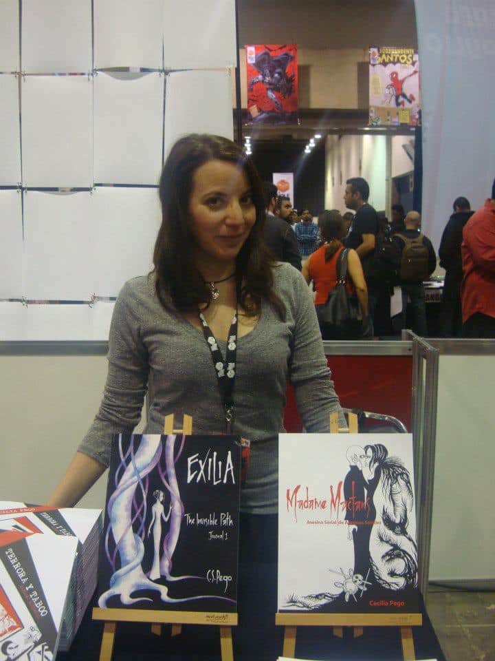 Cecilia Pego siempre sonriente./By Dark Arikel en La Mole Comic. Con Internacional